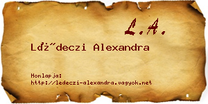 Lédeczi Alexandra névjegykártya